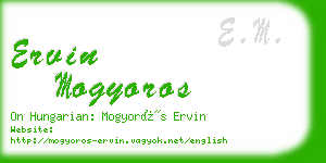 ervin mogyoros business card